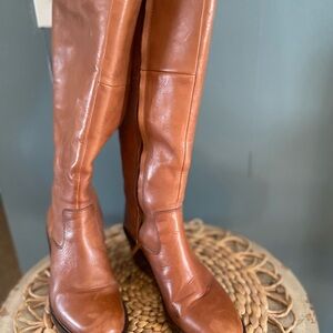 Brown Leather Knee-High Boots
